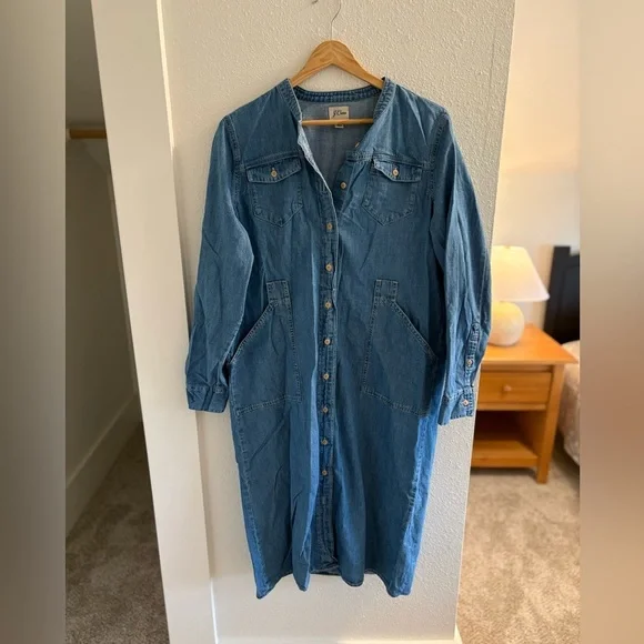 J. Crew Light Blue Denim Shirt Dress 12
(No belt) - Picture 3 of 7